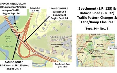 Important Beechmont and S.R. 32 Ramp, Lane Closures